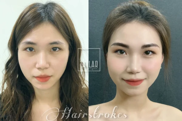 Thần thái chị Linh đã hoàn toàn thay đổi sau khi thực hiện Hairstroke chân mày